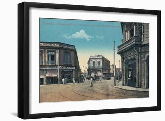 Habana. Cazada de Vives y Cristina. Vives and Cristina Avenue, Cuba, c1910-Unknown-Framed Giclee Print