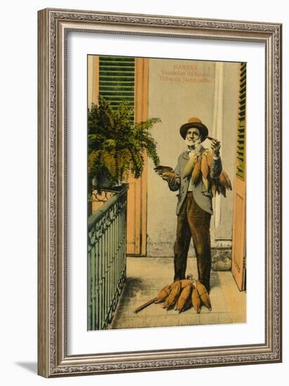 Habana. Vendedor De Tabaco. Tobacco Street Seller, C1910S-null-Framed Giclee Print