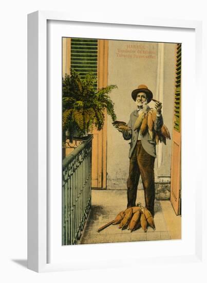 Habana. Vendedor De Tabaco. Tobacco Street Seller, C1910S-null-Framed Giclee Print