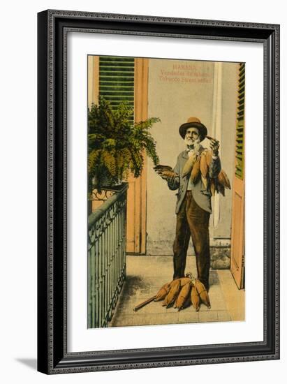 Habana. Vendedor De Tabaco. Tobacco Street Seller, C1910S-null-Framed Giclee Print