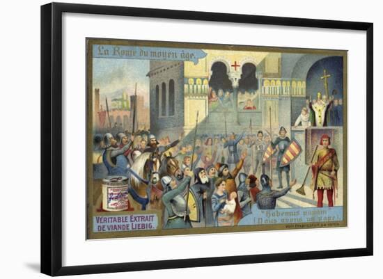 "Habemus Papam", Election of a New Pope, Rome, Middle Ages-null-Framed Giclee Print