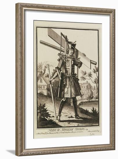 Habit De Menuisier Ebeniste (Imaginary Costume of a Cabinet Maker with the Tools of His Trade)-Nicolas II de Larmessin-Framed Giclee Print