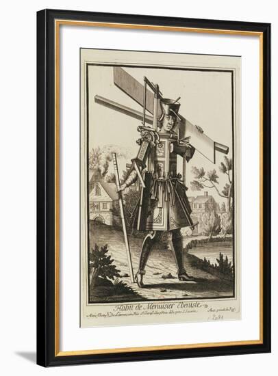 Habit De Menuisier Ebeniste (Imaginary Costume of a Cabinet Maker with the Tools of His Trade)-Nicolas II de Larmessin-Framed Giclee Print