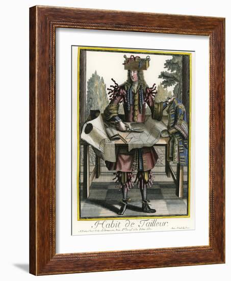 Habit de Tailleur (Fantasy costume of a Men's Tailor with Attributes of His Trade)-Nicolas II de Larmessin-Framed Giclee Print