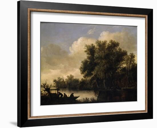 Habitations rustiques près d'un canal-Jan Van Goyen-Framed Giclee Print