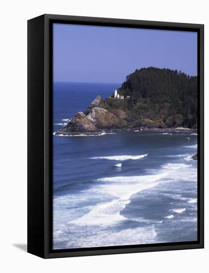 Haceta Head Lighthouse, Pacific Coast, Oregon, USA-Charles Gurche-Framed Premier Image Canvas