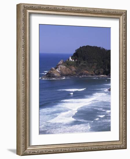 Haceta Head Lighthouse, Pacific Coast, Oregon, USA-Charles Gurche-Framed Photographic Print