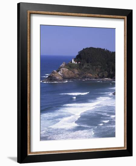 Haceta Head Lighthouse, Pacific Coast, Oregon, USA-Charles Gurche-Framed Photographic Print
