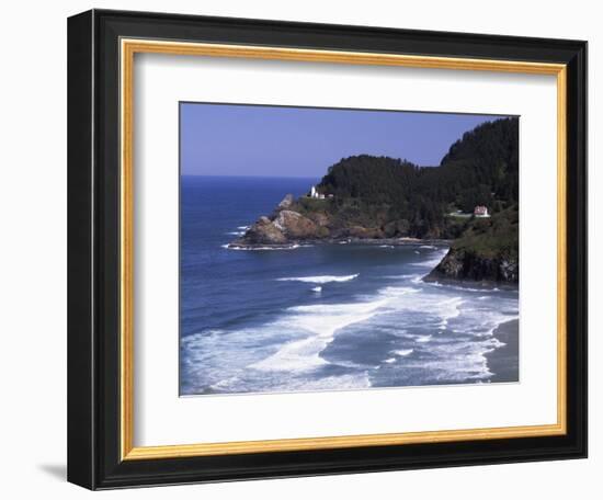 Haceta Head Lighthouse, Pacific Coast, Oregon, USA-Charles Gurche-Framed Photographic Print