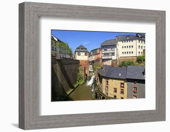 Hackenberg Mill with Leukbach Waterfall and Mill Museum, Saarburg on River Saar, Rhineland-Palatina-Hans-Peter Merten-Framed Photographic Print