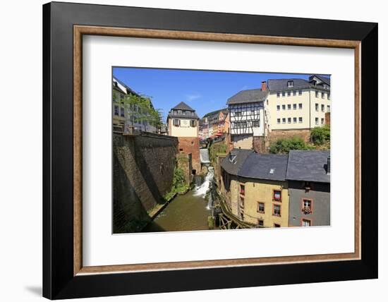 Hackenberg Mill with Leukbach Waterfall and Mill Museum, Saarburg on River Saar, Rhineland-Palatina-Hans-Peter Merten-Framed Photographic Print