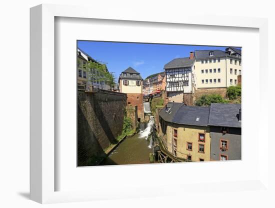 Hackenberg Mill with Leukbach Waterfall and Mill Museum, Saarburg on River Saar, Rhineland-Palatina-Hans-Peter Merten-Framed Photographic Print