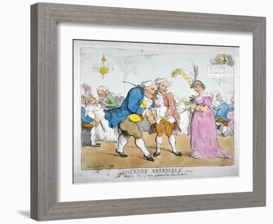 Hackney Assembly, the Graces, the Graces, Remember the Graces, 1812-Thomas Rowlandson-Framed Giclee Print