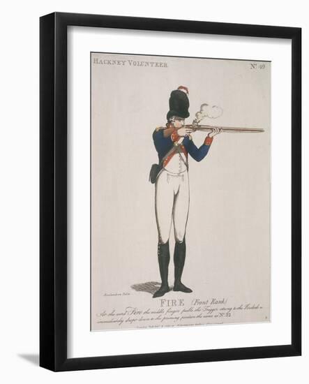 Hackney Volunteer Firing a Rifle, 1798-Thomas Rowlandson-Framed Giclee Print