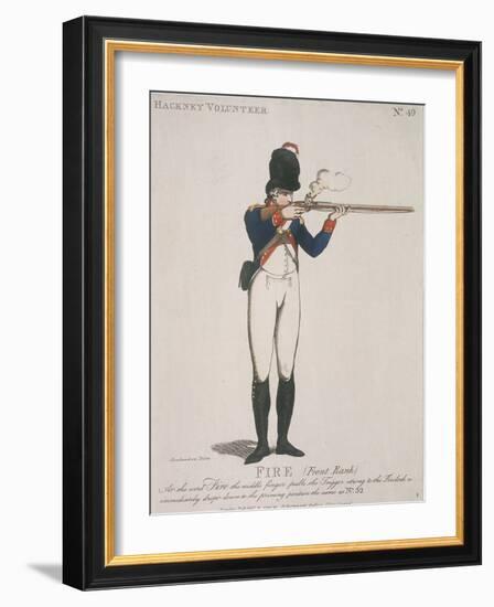 Hackney Volunteer Firing a Rifle, 1798-Thomas Rowlandson-Framed Giclee Print