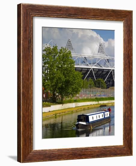 Hackney Wick, River Lee Navigation and London 2012 Olympic Stadium, London, England, United Kingdom-Alan Copson-Framed Photographic Print