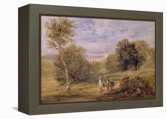 Haddon Hall from the Park, 1831 (W/C over Pencil on Paper)-David Cox-Framed Premier Image Canvas