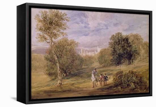 Haddon Hall from the Park, 1831 (W/C over Pencil on Paper)-David Cox-Framed Premier Image Canvas