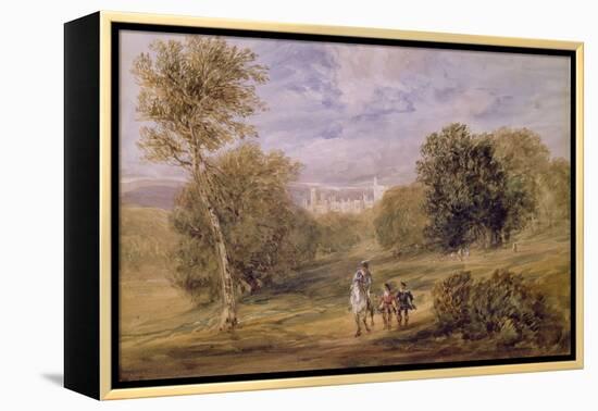 Haddon Hall from the Park, 1831 (W/C over Pencil on Paper)-David Cox-Framed Premier Image Canvas