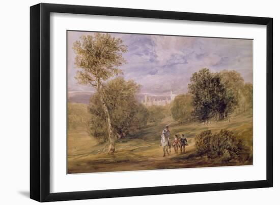 Haddon Hall from the Park, 1831 (W/C over Pencil on Paper)-David Cox-Framed Giclee Print