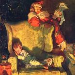 "Sleeping Through Santa's Visit,"December 1, 1928-Haddon Sundblom-Framed Giclee Print