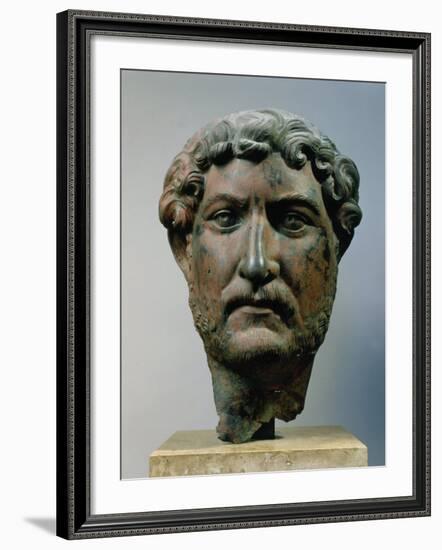 Hadrian, 76-138 AD Roman Emperor, Bronze Head, from Egypt-null-Framed Photographic Print