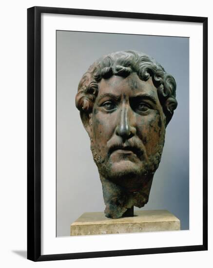 Hadrian, 76-138 AD Roman Emperor, Bronze Head, from Egypt-null-Framed Photographic Print