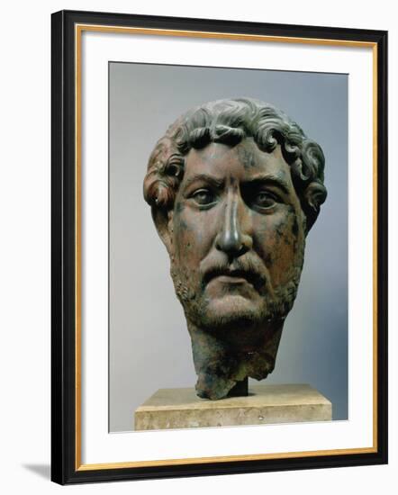 Hadrian, 76-138 AD Roman Emperor, Bronze Head, from Egypt-null-Framed Photographic Print