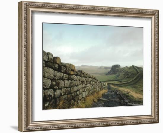 Hadrian's Wall, Towards Crag Lough, Northumberland England, UK-Adam Woolfitt-Framed Photographic Print