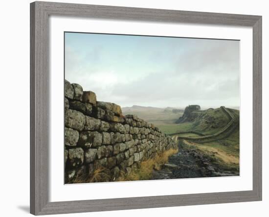 Hadrian's Wall, Towards Crag Lough, Northumberland England, UK-Adam Woolfitt-Framed Photographic Print