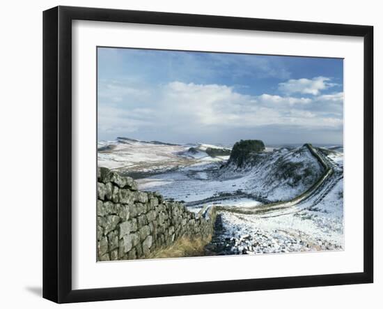 Hadrian's Wall, Unesco World Heritage Site, in Snowy Landscape, Northumberland, England-Adam Woolfitt-Framed Photographic Print