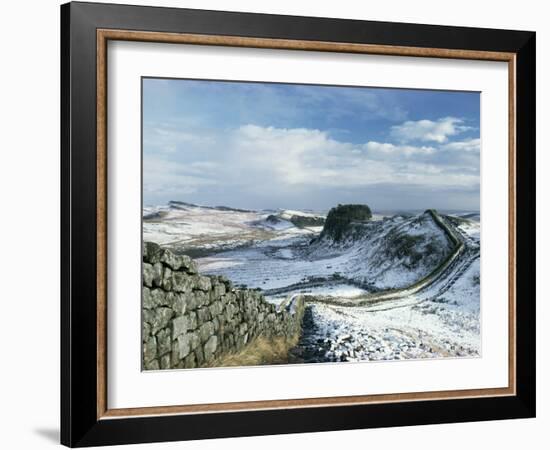 Hadrian's Wall, Unesco World Heritage Site, in Snowy Landscape, Northumberland, England-Adam Woolfitt-Framed Photographic Print