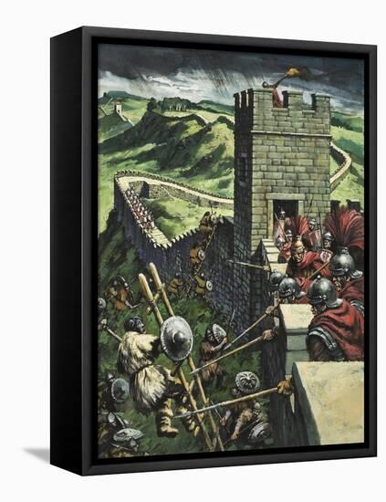 Hadrian's Wall-Green-Framed Premier Image Canvas