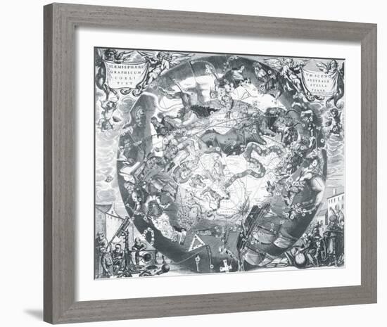 Haemisphaeri Graphicum Coelitietum Sceno Australae Stella Terrae, 1660-Henricus Hondius-Framed Giclee Print