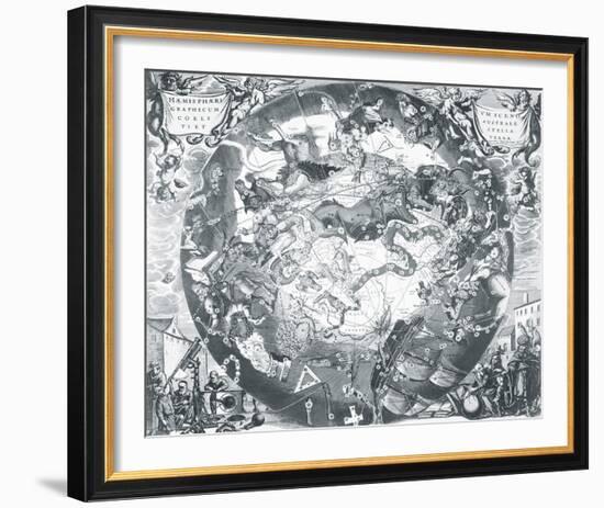 Haemisphaeri Graphicum Coelitietum Sceno Australae Stella Terrae, 1660-Henricus Hondius-Framed Giclee Print