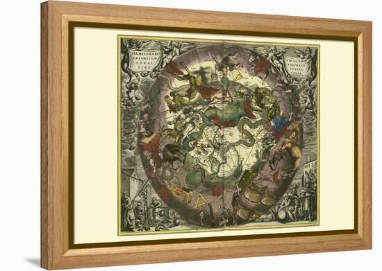 Haemisphaerium Sceno Graphicum Australe-Andreas Cellarius-Framed Stretched Canvas