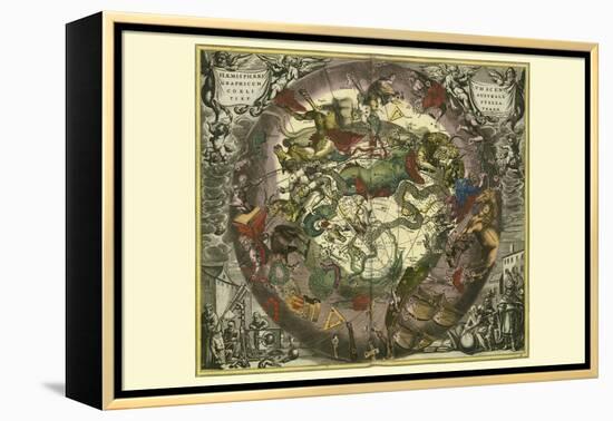 Haemisphaerium Sceno Graphicum Australe-Andreas Cellarius-Framed Stretched Canvas