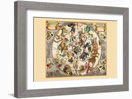 Haemispherium Stellatum Boreale Antiquum-Andreas Cellarius-Framed Art Print