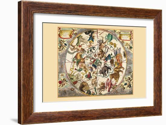 Haemispherium Stellatum Boreale Antiquum-Andreas Cellarius-Framed Art Print