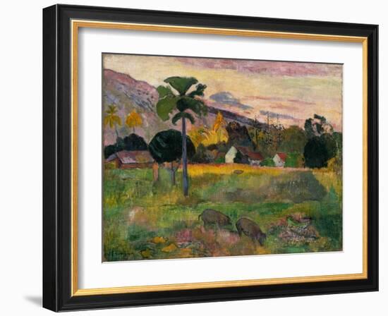 Haere mai (Come Here). 1891-Paul Gauguin-Framed Giclee Print