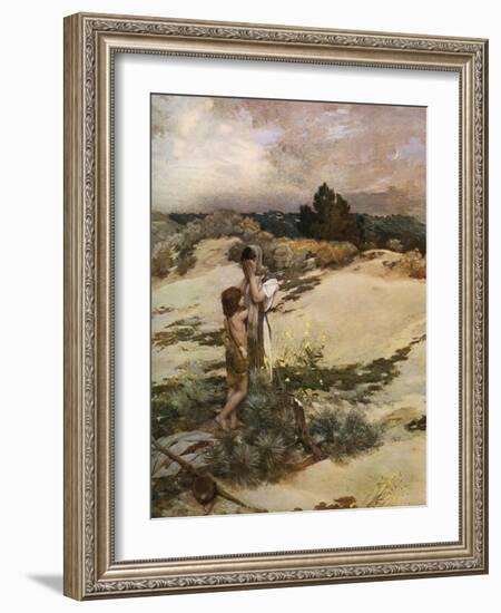 Hagar and Ishmael, 1880-Jean-Charles Cazin-Framed Giclee Print