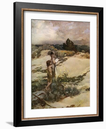 Hagar and Ishmael, 1880-Jean-Charles Cazin-Framed Giclee Print