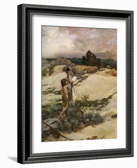 Hagar and Ishmael, 1880-Jean-Charles Cazin-Framed Giclee Print