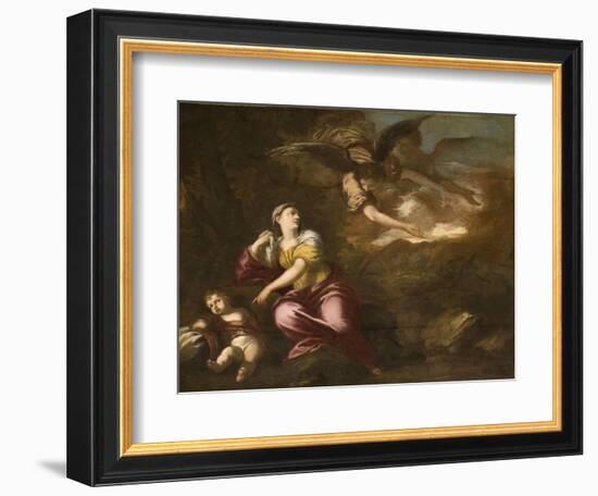 Hagar and Ishmael in the Wilderness-Pier Francesco Mola-Framed Giclee Print