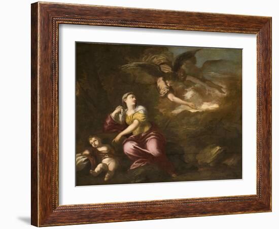 Hagar and Ishmael in the Wilderness-Pier Francesco Mola-Framed Giclee Print