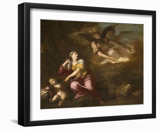 Hagar and Ishmael in the Wilderness-Pier Francesco Mola-Framed Giclee Print