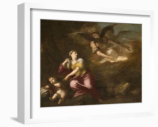 Hagar and Ishmael in the Wilderness-Pier Francesco Mola-Framed Giclee Print