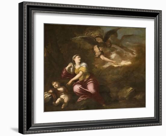 Hagar and Ishmael in the Wilderness-Pier Francesco Mola-Framed Giclee Print