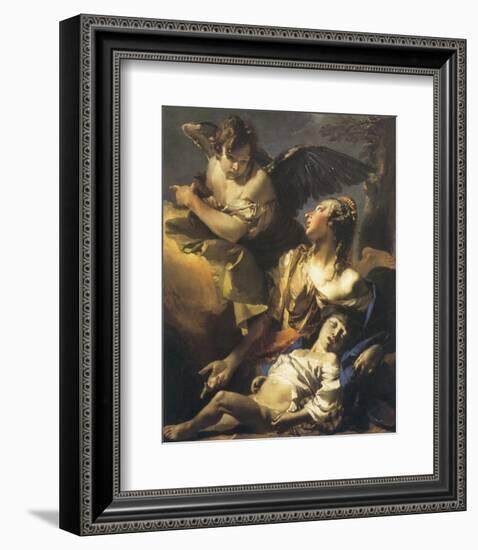 Hagar And Ismael In The Wilderness-Giovanni Battista Tiepolo-Framed Premium Giclee Print