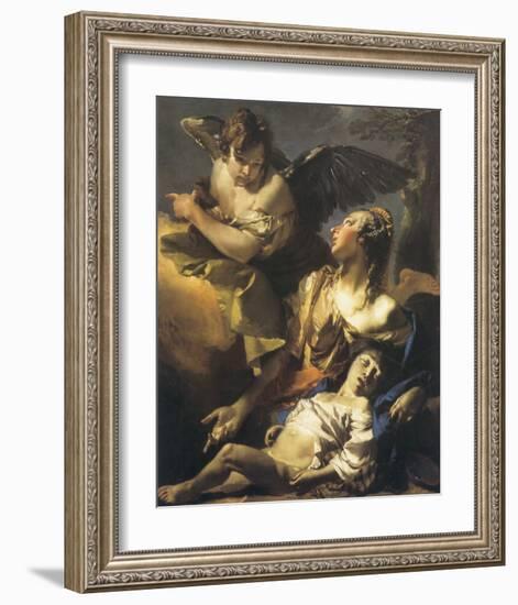 Hagar And Ismael In The Wilderness-Giovanni Battista Tiepolo-Framed Premium Giclee Print